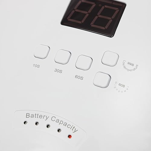 Miniatura 6 de Lámpara de uñas LED UV inalámbrica de 48 W, secador de uñas recargable con sensor automático con 5 ajustes de temporizador y pantalla LCD para uñas