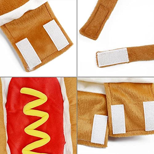 Hot Dog Pet Costume Clothes Cute Cat Puppy Outfit Mustard Cosplay Clothes Dogs Fancy Dress Halloween Party Decorations (Medium) #TOP3