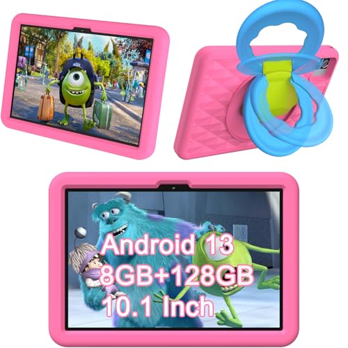 HEMUYT Tableta Niños Android 13 de 10 Pulgadas, 8GORAM+128GOROM,Tablet Táctil Quad Core con...