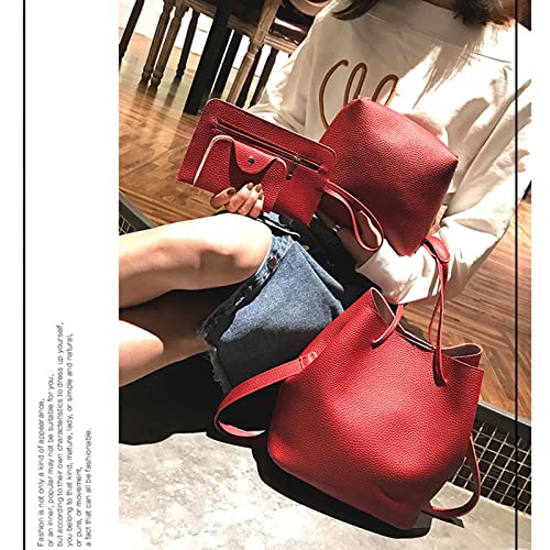 4Pcs/set Leather Women Handbag Shoulder Bag Tote Card Holder Purse Messenger Satchel Top Handle Bags Shoulder Handbag3
