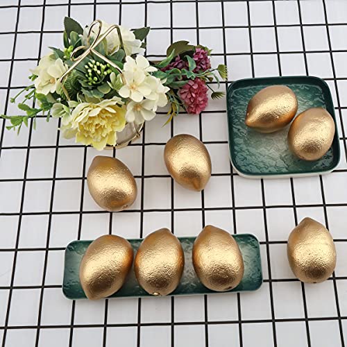 Meiwlong 10 Pcs Artificial Assorted Golden Silver Fruits Decoration Home Fake Realistic Apple Banana Lemon Mango Pear Ornament Kitchen Party Christmas #TOP2