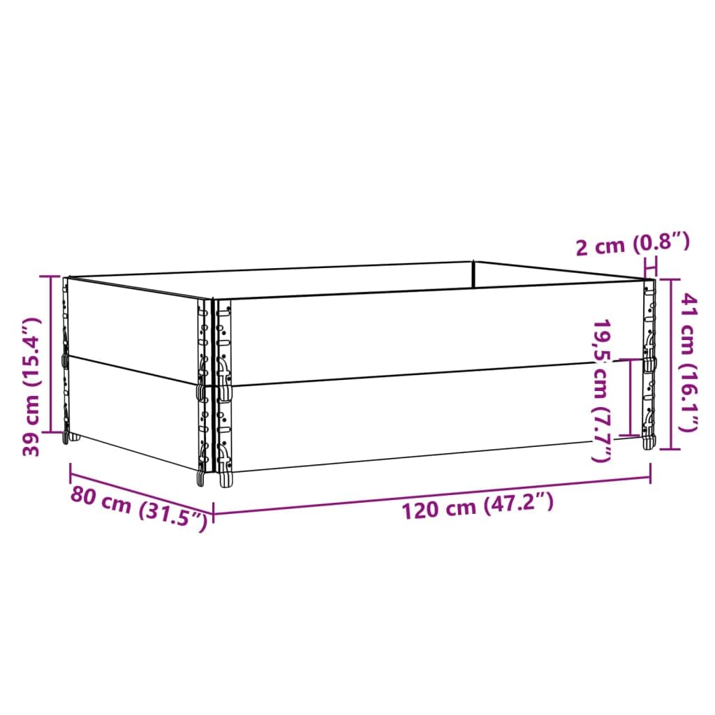 Paletten-Aufsatzrahmen 2 STK Schwarz Massivholz 120x180 cm stapelbar faltbar für Lager Logistik Transportplattform Industrie und Versand zur Ladungssicherung und Warenumschlag