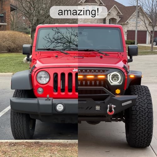 Image of Angry Face Grille Compatible with Jeep Wrangler Jk Jku 2007-2018