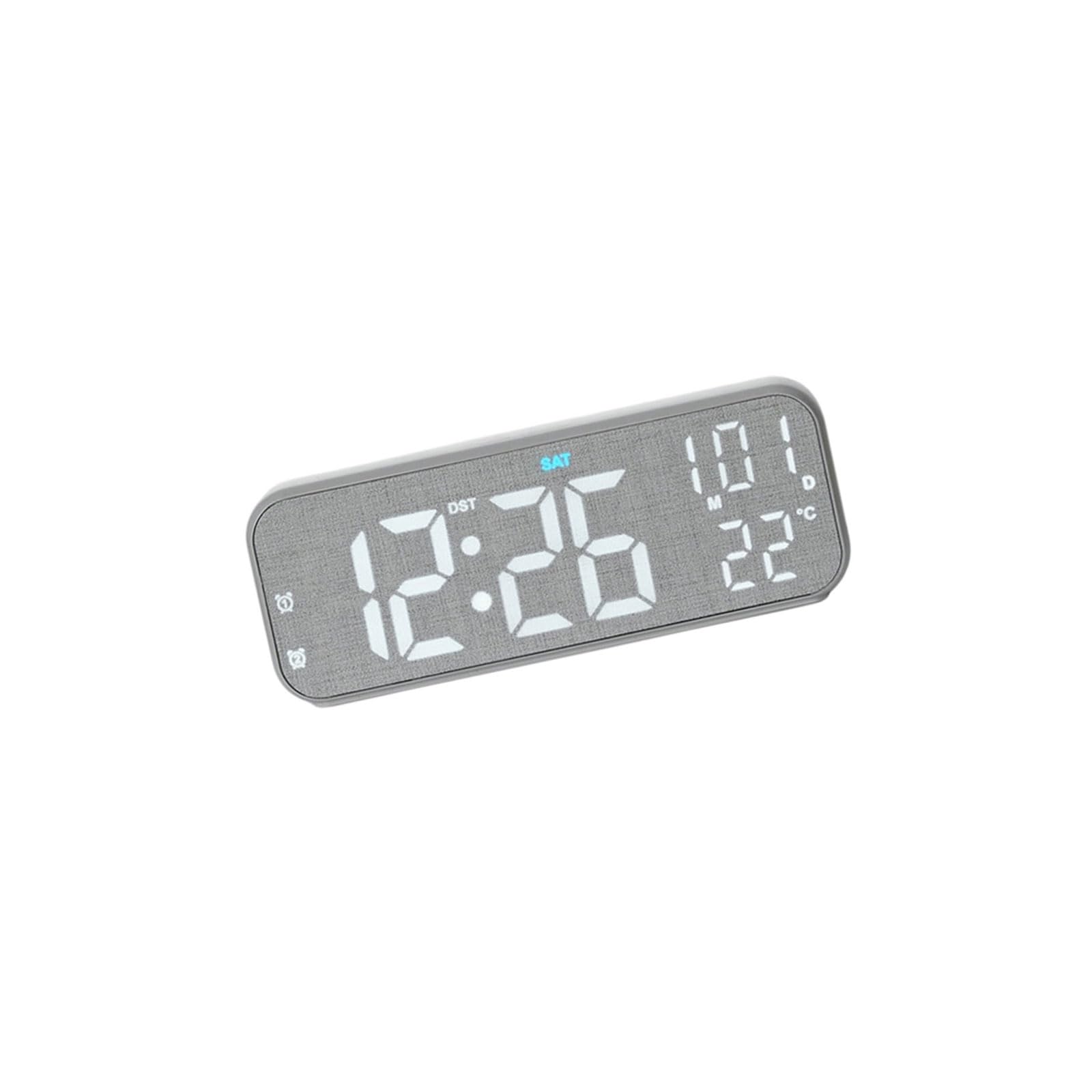 NMFLAB Digital Alarm Clock for Bedroom Electric Desk Clock with Time Date Temperature for Bedside Table LED Digital Clocks Alarm