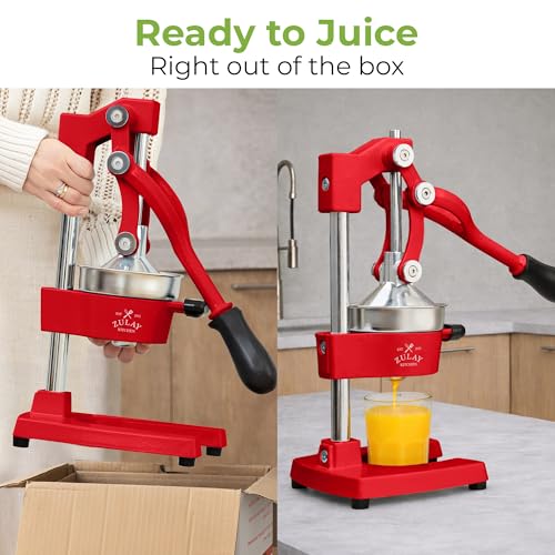 Image of Zulay Kitchen Cast Iron Juicer - Heavy Duty Manual Juicer with Detachable Strainers for Easy Cleaning, Orange Juice Press for Citrus Fruits, Perfect for Bartenders, Juice Lovers & Health Enthusiasts