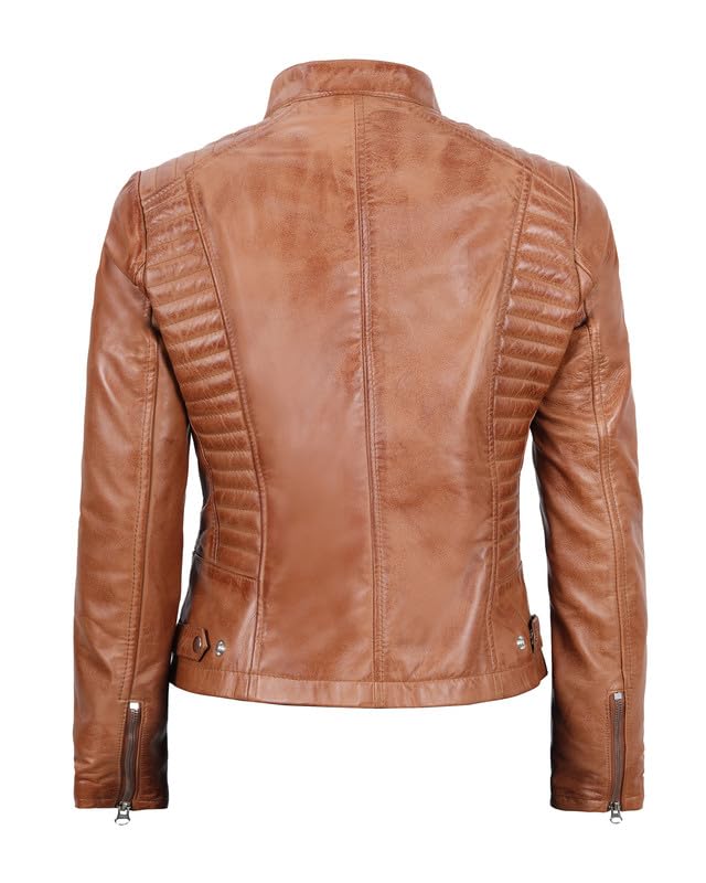 Image of Decrum Leather Jacket for Women - Real Lambskin Casual Leather Jackets Womens