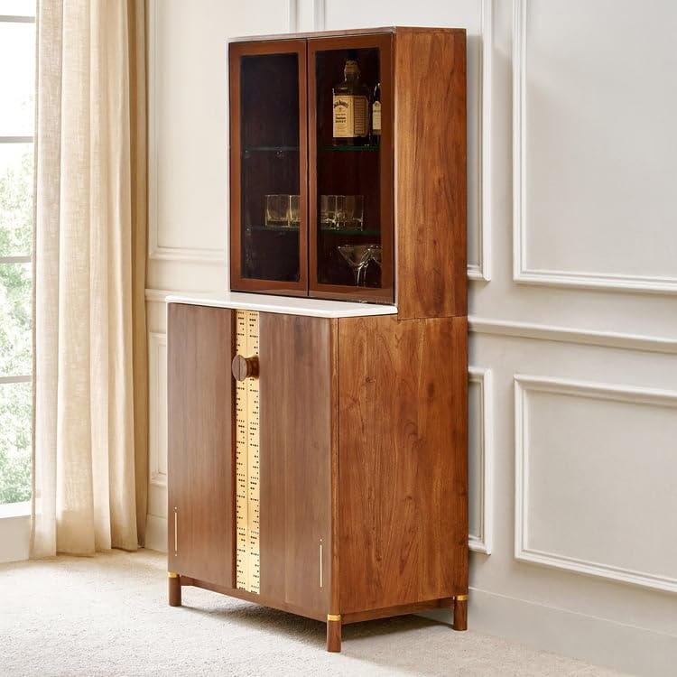 Home Centre | Nuqta | Bar Cabinet | Solid Wood | Brown | 1 Year Warranty-image-16