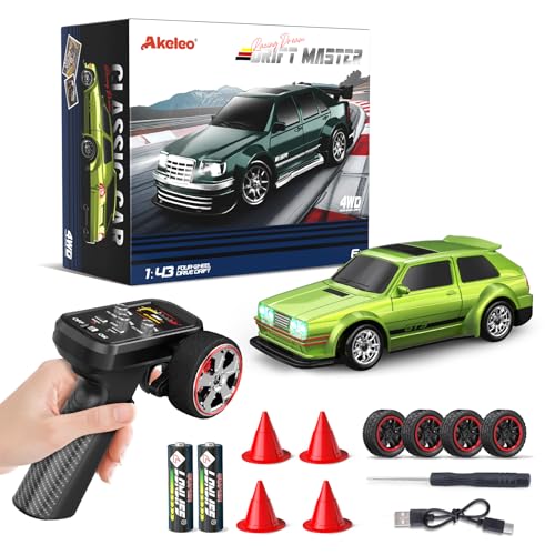Dingdongwu 1/43 Mini RC Drift Car with Gyroscope, 4WD Full Proportional RC Car, 2.4GHZ Hobby Grade Remote Control Cars, RTR Model Vehicle, 20+KM/H...