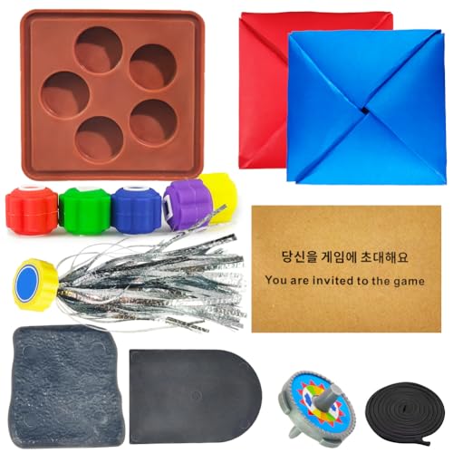 Dlishka Gonggi Juego Coreano, Juguete Tradicional Coreano para niños y Adultos, 5 Juegos Diferentes, 5 Piedras Gonggi, Ideal para coordinación Mano-Ojo y diversión, Viajes (Gonggi Set)