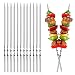 INHDBOX 50 Pcs 35cm Stainless Steel Barbecue Skewer Set + Skewer Container Tube,Skewer Device