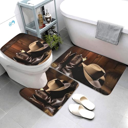 Tapis de bain super doux et absorbant lot de 3 pièces antidérapantes - 4