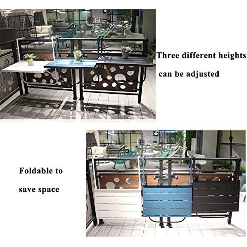 Table de balcon suspendue et pliable pour balustrade - Bar portable 3 couleurs - 5