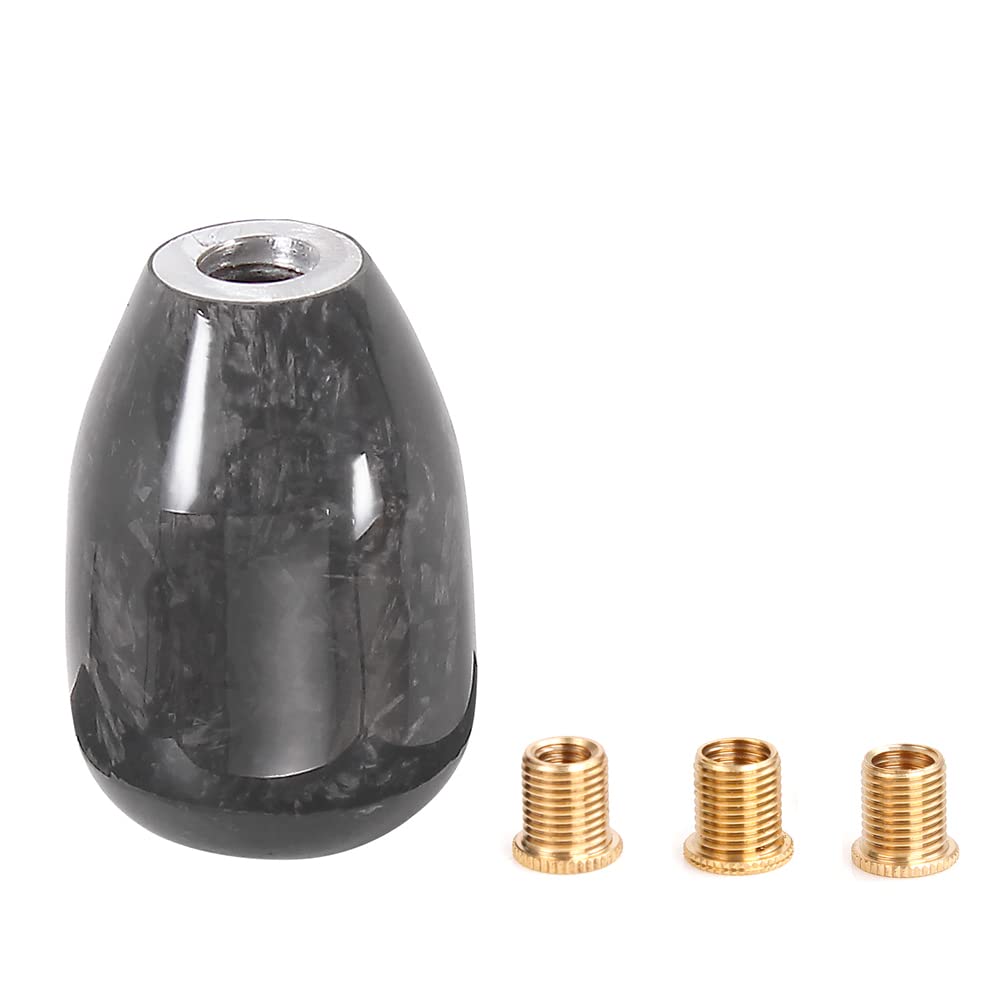 Condition photo showing New/Like New for muge racing forged real carbon fiber shift knob gear shifter knobs universal shifter for most manual/automatic car with 3 adapters