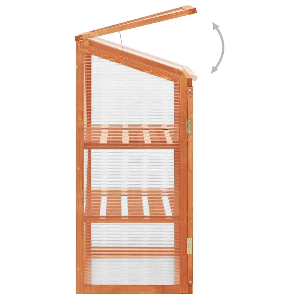 Szklarnia ogrodowa z drewna jodłowego 60x45x100 cm z 2 półkami