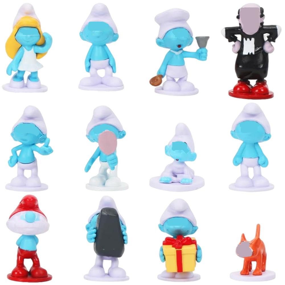 12 Stück Schlumpf-Figuren Set – Tortendeko, 3–6 Cm Groß, Aus PVC, Für Geburtstagspartys