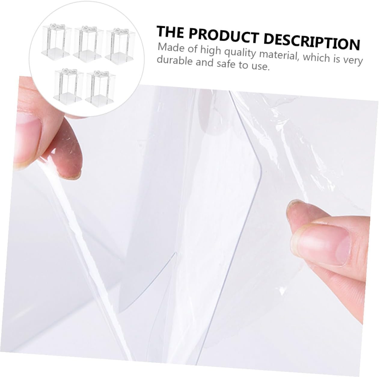 5pcs 8-inch Cake Storage Boxes with High Lid and Ribbon Double-layer Food Packaging Cases for Birthday Cake Carrier and Dessert Packing Portable Wrapping Boxes for Party