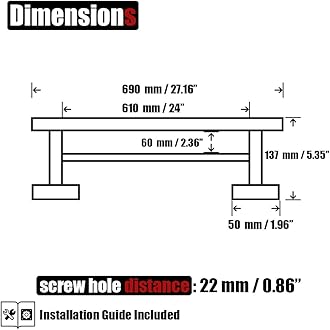 JQK Chrome Towel Bar, 27 Inch 304 Stainless Steel Thicken 0.8mm Double Bath Towel Rack for Bathroom, Towel Holder Polished Chrome Wall Mount, Useable Length 24 Inch 2 Pack, TB100L24-CH-P2