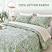 Lady Ann Green Floral 100% Cotton King Quilt Set - Green Flower Bird Butterfly Print Botanical Bedding,Vintage Lightweight Coverlet Ultra Soft Bedspread Set with Pillow Shams for All Season, 3 PCS