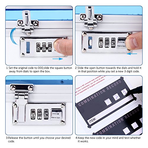 Ollieroo Combination Lock Box for Medication Child Proof First Aid Storage Box Medicine Cabinet