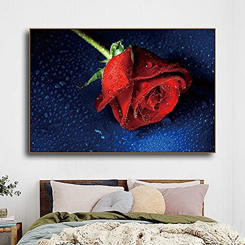 Kit Peinture Diamant 5D rose rouge grand format 50x140 cm pour créer un tableau mural fait main