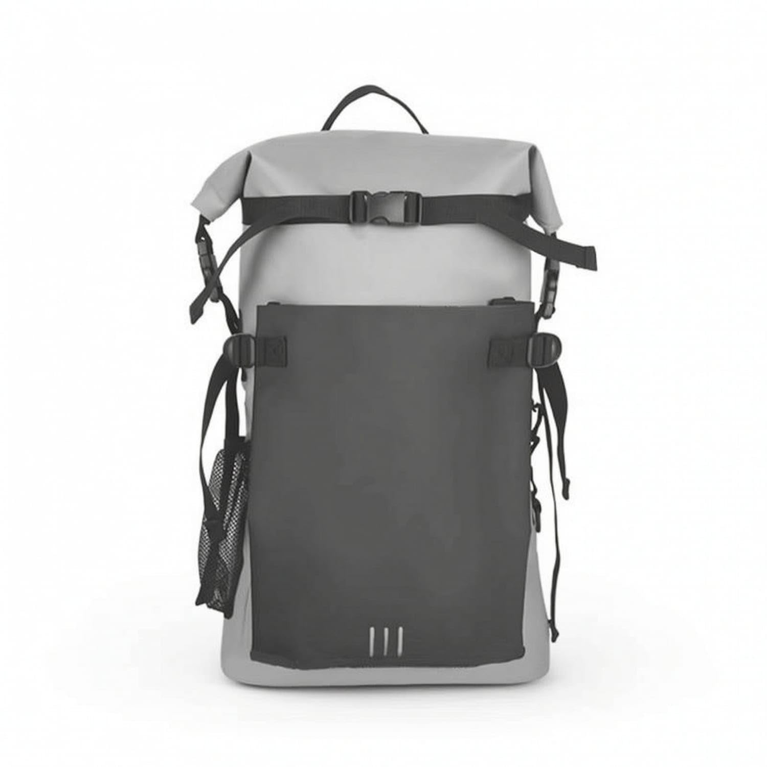 Adjustable Dry Backpack with Mesh Pocket Water Resistant Rolltop Backpack with Side Pockets Heavy-Duty Daypack Lightweight for Hikers, Travelers, Hiking, Beach, Travel, Gray, 40L-image-19