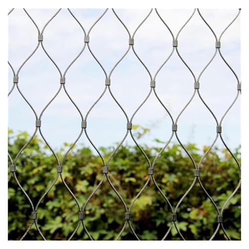 Filet en corde d'acier inoxydable 2x7m, maille 2mm pour aménagement paysager extérieur - 2