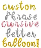 Balloon Vibe Custom Letter Balloons 16 Inch – Cursive Foil Balloon Letters Alphabets & Numbers Perso