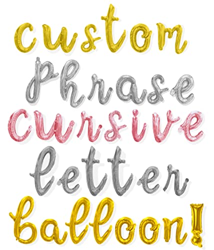 Balloon Vibe Custom Letter Balloons 16 Inch Cursive Foil Balloon 