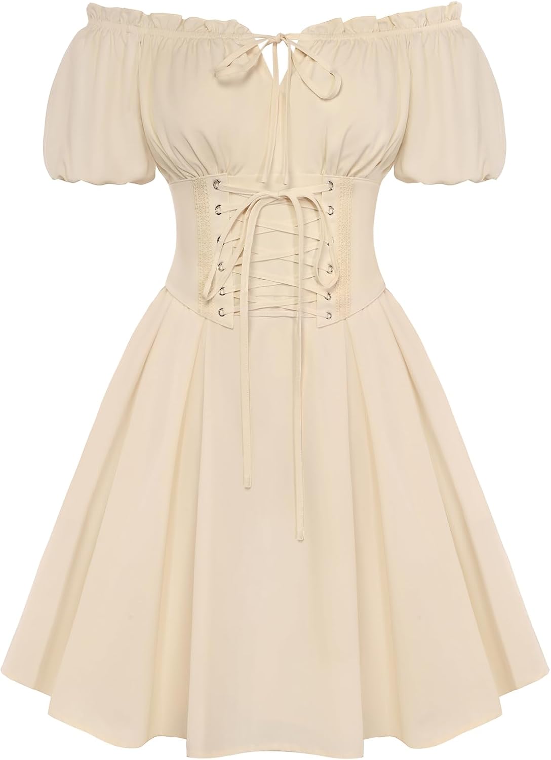 Scarlet Darkness Corset Dress for Women Renaissance Off Shoulder Midi Fairy Dress