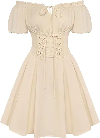 Scarlet Darkness Renaissance Costume Women Corset Dress Mini Off Shoulder Fairy Dresses