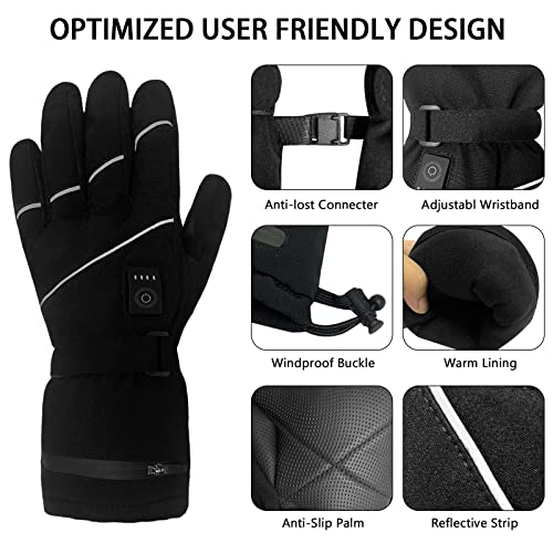 Pinuotu Rechargeable Heated Gloves Battery Electric Ski Gloves With 3 Heating Levels thumb #3