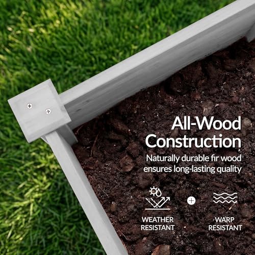 Image of Best Choice Products 72 inch x 24 inch x 30 inch Raised Garden Bed with Extra Deep 16 inch Depth, Elevated Wood Planter Box Stand for Backyard, Patio, Balcony, Natural Fir Wood - Gray