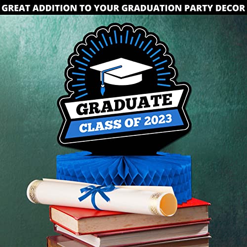 2023 Graduation Decorations Class Of 2023 4-Pack Graduation Table Centerpiece Decorations - Double Sided Class Of 2023 Graduation Party Decorations - 12” Blue Graduation Party Decorations 2023 #TOP4