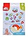Simba 104010196 - ABC Magisches Badepuzzle, Badesticker, 10 Stück, 10cm, Haften am Badewannenrand, Badespaß, bunte Motive, Farbwechsel, Badewannenspielzeug, ab 12 Monaten