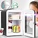 Duronic MFW4 BK Mini Fridge Warmer 4L Personal Refrigerator 6 Can Portable Drinks Cooler and Food Warmer, Skincare Fridge for Face Masks, AC/DC Small Fridges for Bedroom Home Office Car Black