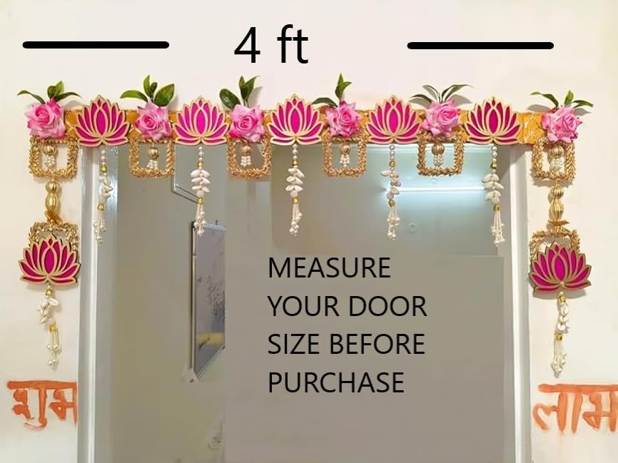 Divyakosh Lotus Toran - 4 Feet Floral Hanging Decor -2 Divyakosh Lotus Toran - 4 Feet Floral Hanging Decor -2