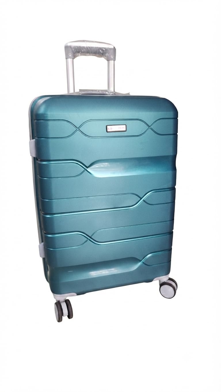 PP Luggage Trolley Bag | Polypropylene Hard Suitcase with 360° Spinner Wheels, Telescopic Handle & Secure Lock | Lightweight Travel Luggage | Teal Blue-image-4
