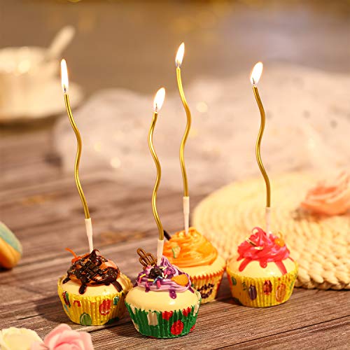 Bbto BBTO-BIRTHDAY CANDLES-B0795 12 Pcs Twisty Birthday Candles Spiral Metallic Cake Cupcake Candles Long Thin Coil Cake Candles thumb #4