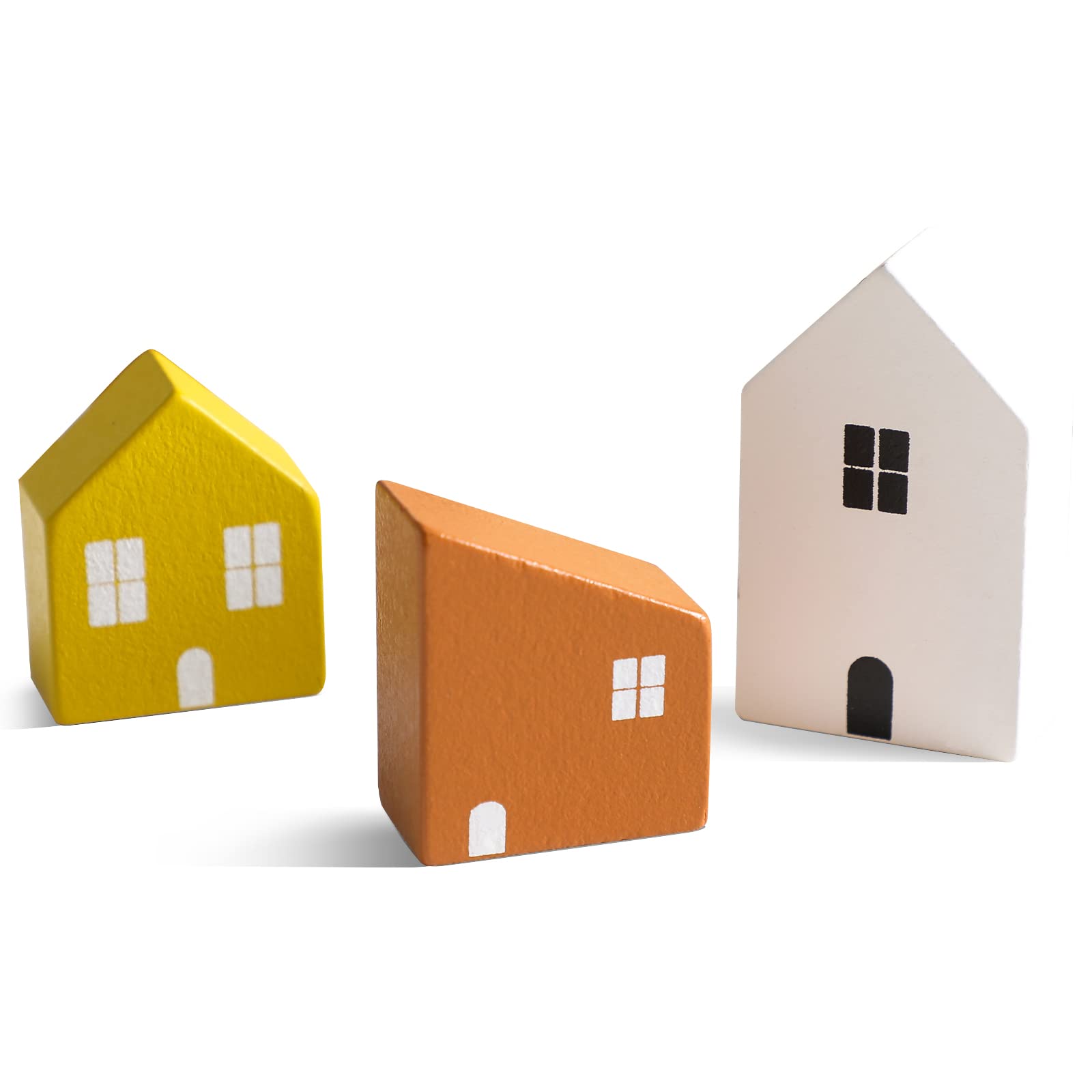 Wooden House Block | Rainbow Stacking Blocks | Montessori Educational Building Toys Construction Toys Set Colorful Preschool Learning Educational Toys for Toddlers Age 3+