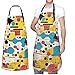 GFLFMXZW Apron for Women Men Waterpoof Aprons Colored Memphis Adjustable Bib Work Aprons for Dishwashing