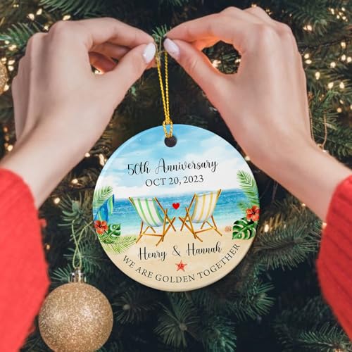 Cenluxy CEORN-11CENL014-DS20 Personalized Wedding Anniversary Ornament Christmas thumb #2