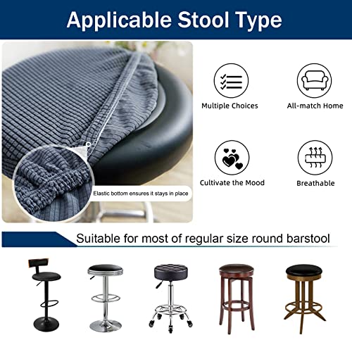 Yopoiy Round Bar Stool Seat Covers Set Of 2 4 6, Stretch Stool Cushion Slipcover Jacquard Soft Bar Stool Chair Covers Removable Chair Seat Slipcover Elastic Bottom -Yellow-2 Pieces #TOP4
