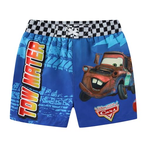 Disney Cars Tow Mater Boys UPF 50+ Swim Trunks Shorts Bathing Suit for Toddler and Big Kids, Blue, 5