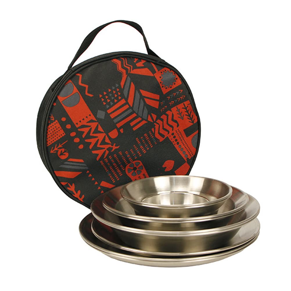 Set di Stoviglie in Acciaio Inossidabile da 12 Pezzi Utensili da Campeggio Multifunzione Durevoli per Feste Barbecue Picnic All'aperto