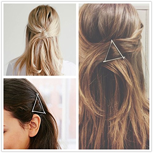 Minimalist Dainty Gold Silver Hollow Triangle Geometric Metal Hairpin Hair Clip Clamps Accessories Barrettes Bobby Pin Ponytail Holder Statement Women's GIFT Headwear Headdress Styling Jewelry