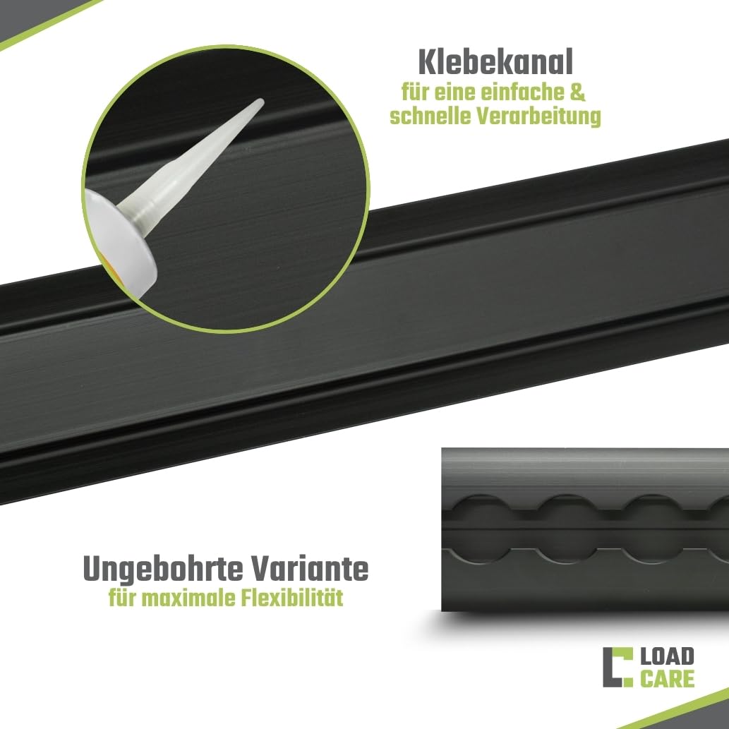 LOADCARE Airlineschiene Aluminium 2m - Zurrschiene Für Anhänger & Wohnmobile