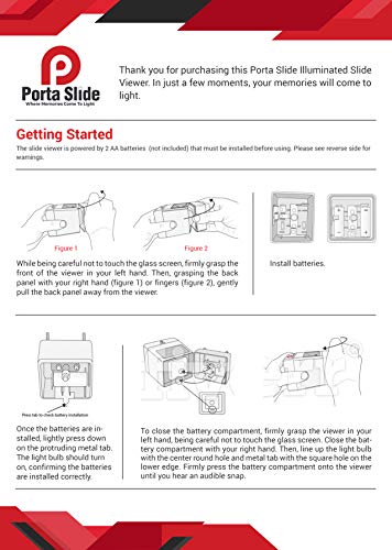 Porta Slide Illuminated Slide Viewer Battery Operated & Pressure Activated LED Transparency Viewer for 2x2 & 35mm Photographs, Film, Pictures Tabletop & Handheld Portable Device w/Cleaning Cloth - Thumbnail 6