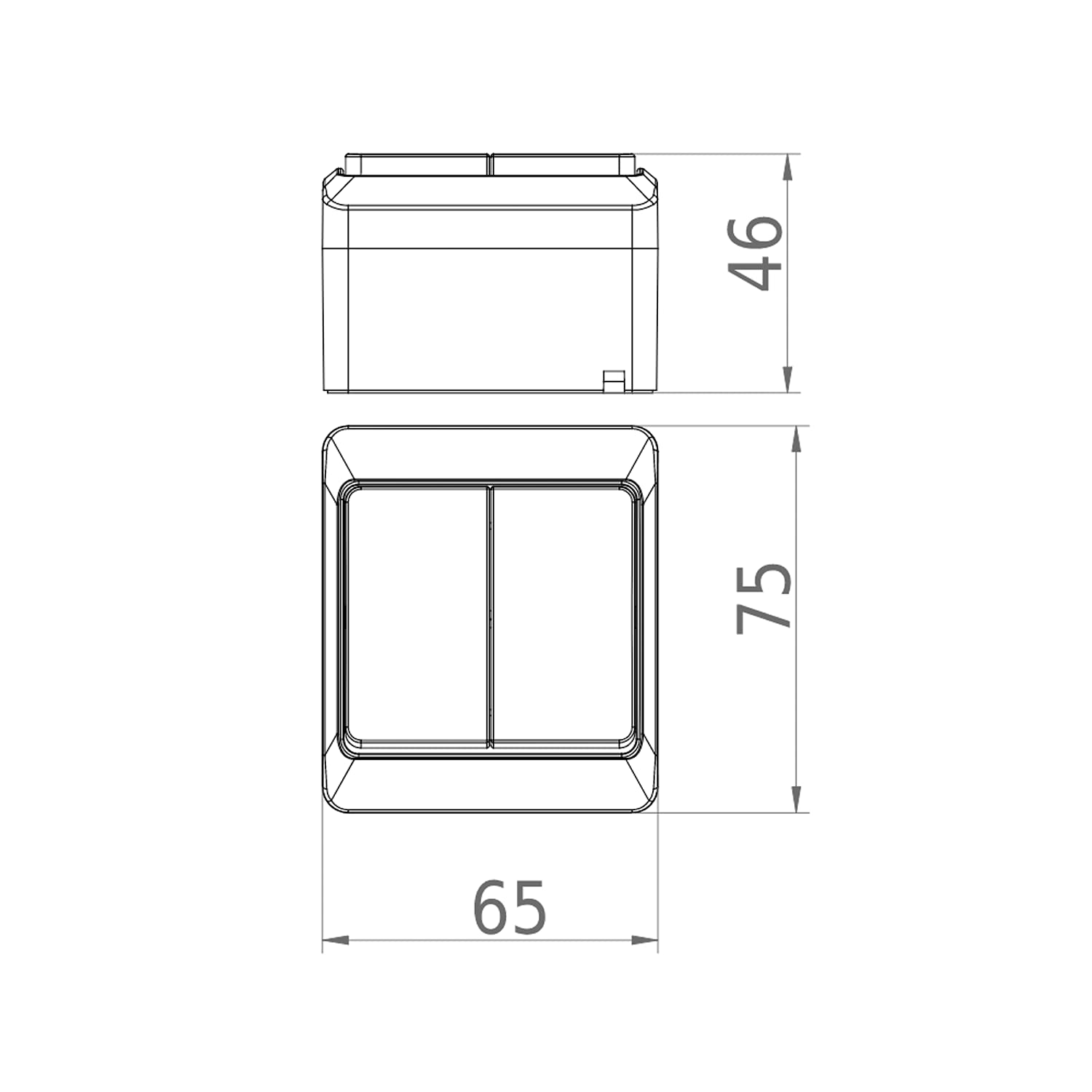 Double Switch Surface-Mounted White Double IP44 Wet Room Light Switch - Image 2