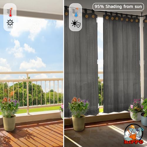 Image of HIPPO HDPE 230 GSM Outdoor Loop Curtain (Cool-Grey, 4.5FTX9FT, Pack of 1)