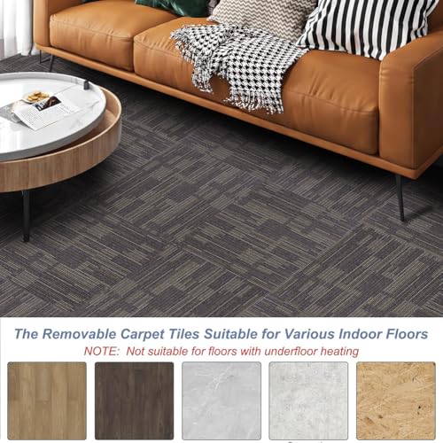 Petgrow Commercial Carpet Tiles, 24" x 24" Squares, 18 Tiles, 72 sq ft, Non-Slip Soft Floor Carpet for Office, Bedroom, Living Room,Easy DIY Installation with Flexlok Tabs (1 Box Sample,Brown) by Petgrow - Image 5